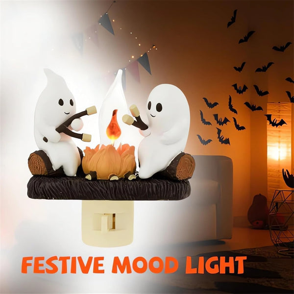 👻✨ Ghosts Roasting Campfire Night Light – Spooky Halloween Deal 🎃🔥